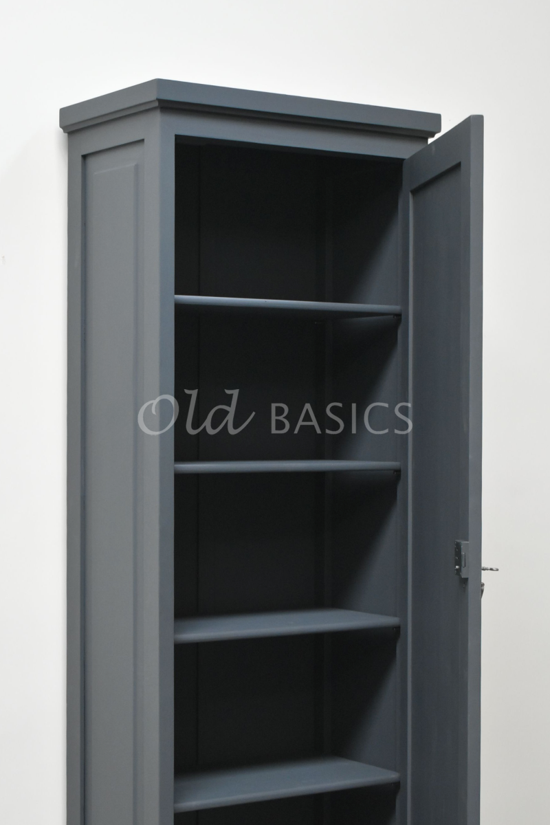 Detail van Smalle Kast Vertou, 1 deuren, RAL7016, grijs, materiaal hout